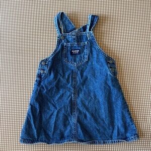 Vintage OshKosh Toddler denim overalls style jumper dress. Size 4
